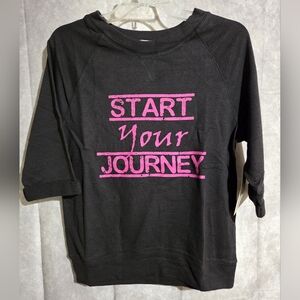 Pink Lotus Sweatshirt Black/Pink Wms Small Start Your Journey NWT